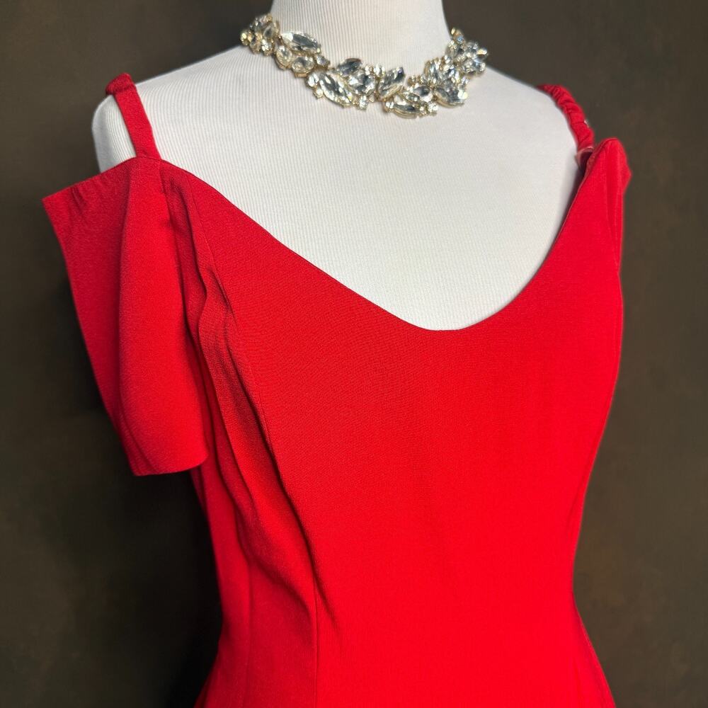 Morton Myles Red Bow Cocktail Dress 6 | Vintage 80s, Glam, Old Money - Picture 3 of 10
